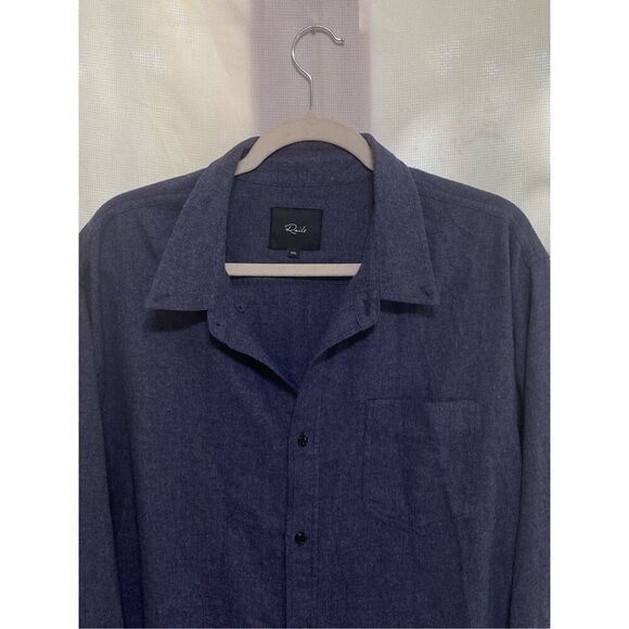 Rails Mens Navy Long Sleeve Button-Down Shirt Size XXL - Picture 2 of 4